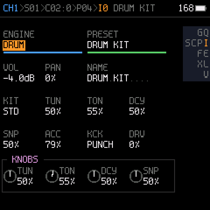 Instrument screen